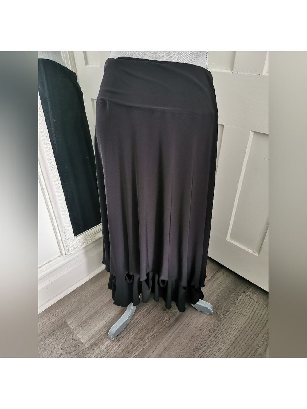 SYMPLI Black Cut Out Skirt Careerwear Cocktail Party High Low Skirt Size 14